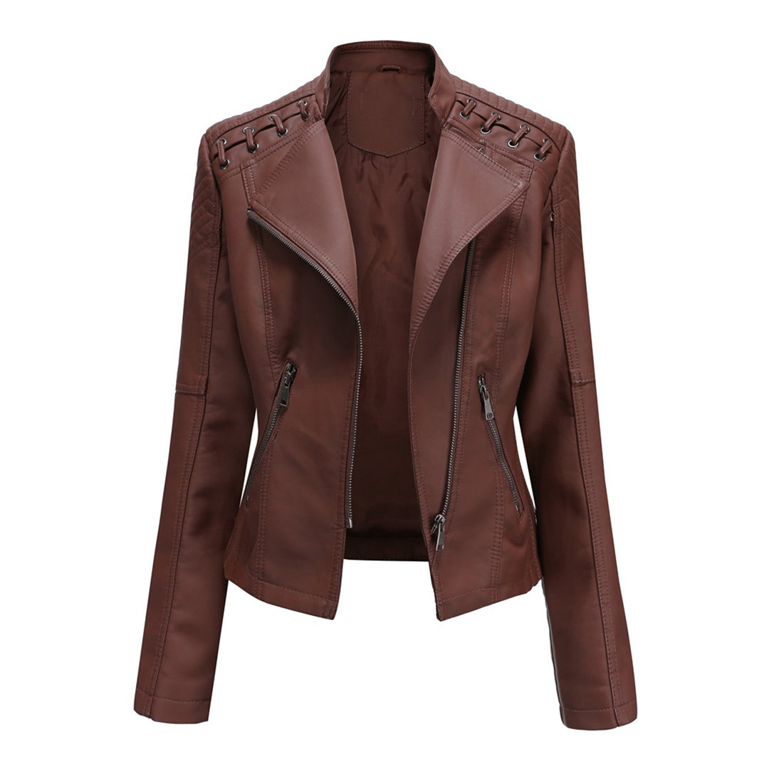 Margot | Giacca Biker con Zip Asimmetrica - Aurella Milano