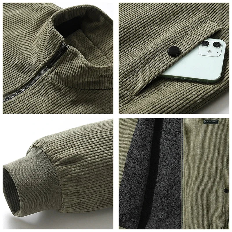 Andrea – Giacca in Velluto con Interno in Sherpa