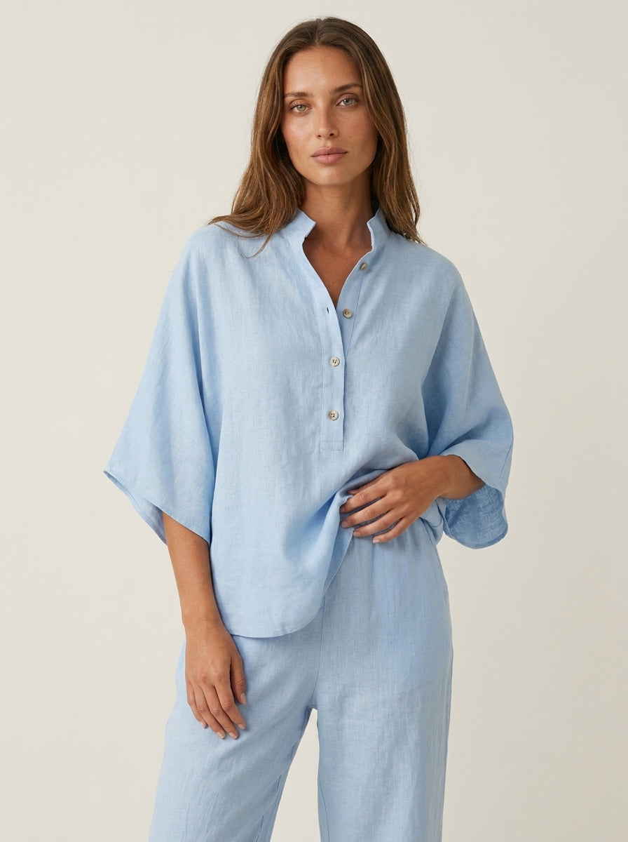 Maribel - Completo in Lino con Pantaloni Ampi | Aurella Milano