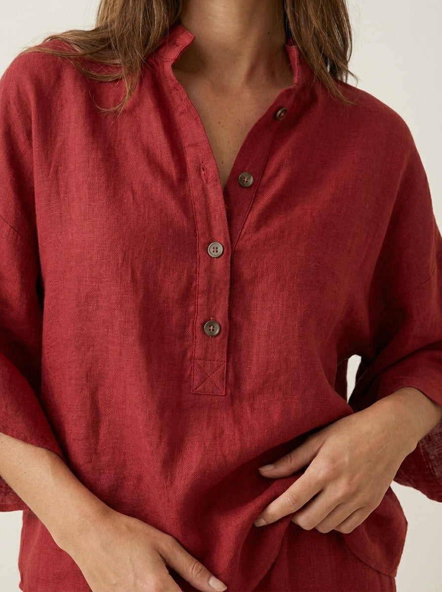 Maribel - Completo in Lino con Pantaloni Ampi | Aurella Milano