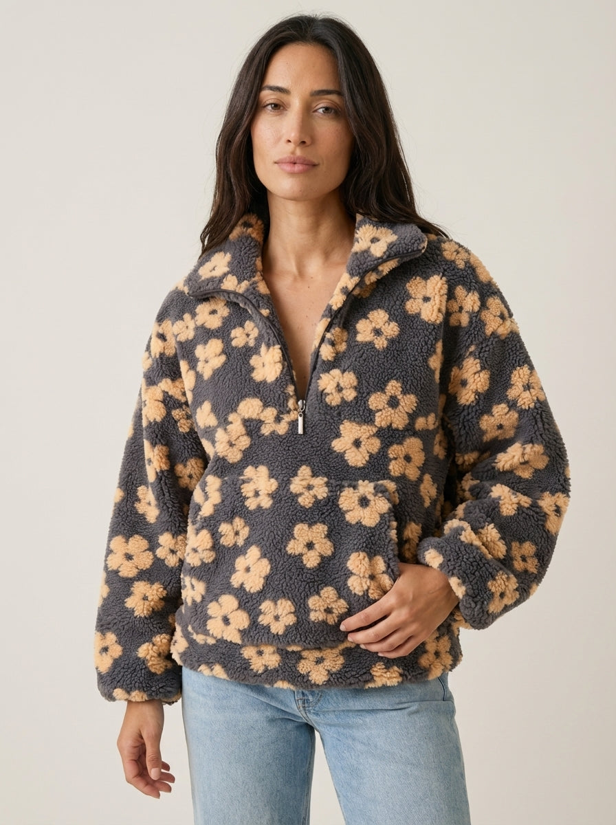 Daisy - Felpa in Pile Floreale | Aurella Milano