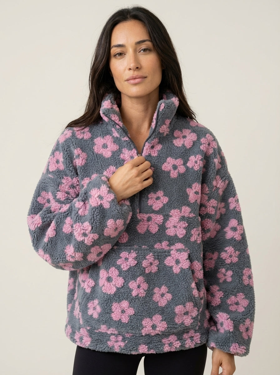 Daisy - Felpa in Pile Floreale | Aurella Milano