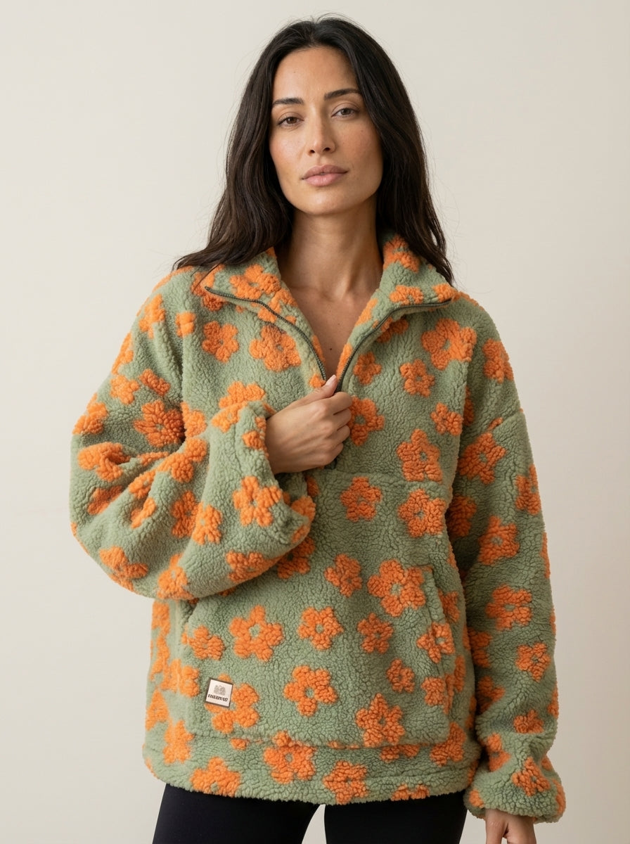 Daisy - Felpa in Pile Floreale | Aurella Milano