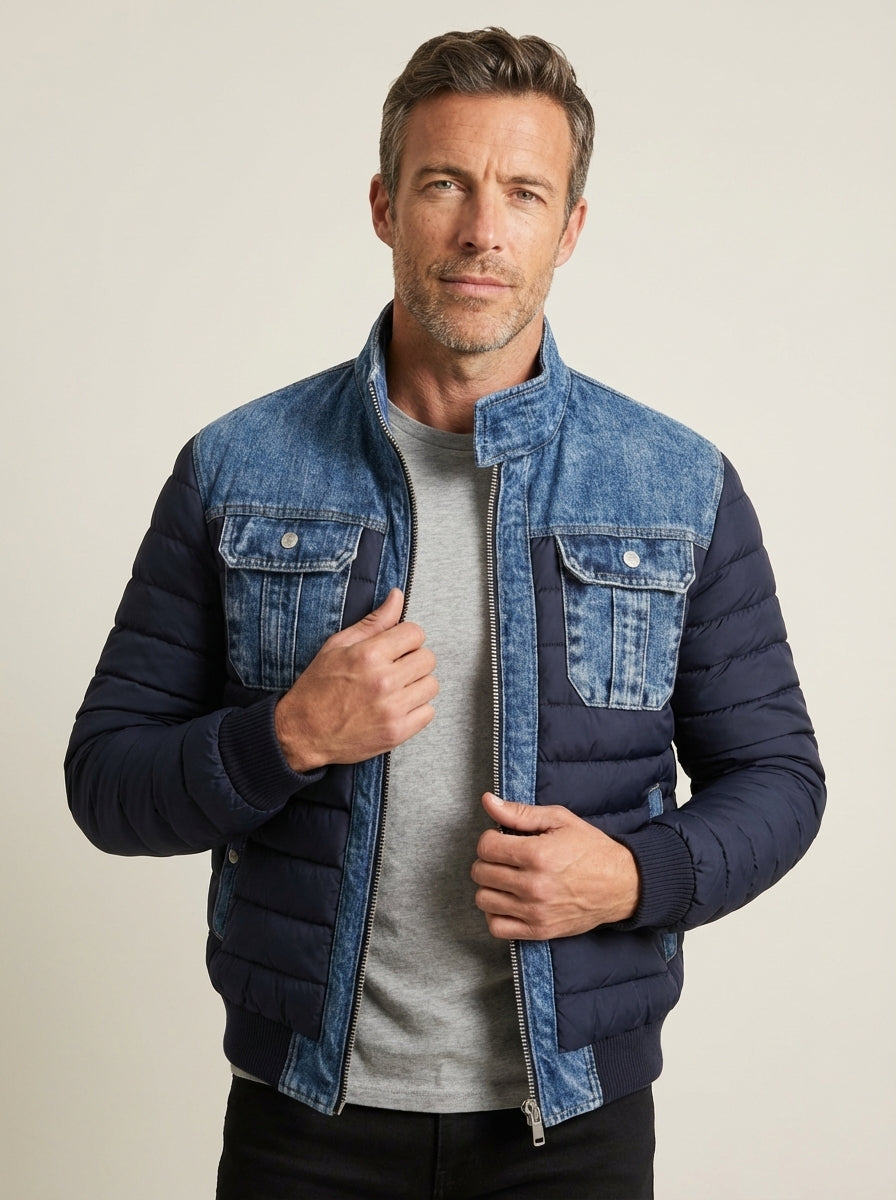 Lorenzo - Giacca in Denim Imbottita da uomo | Aurella Milano