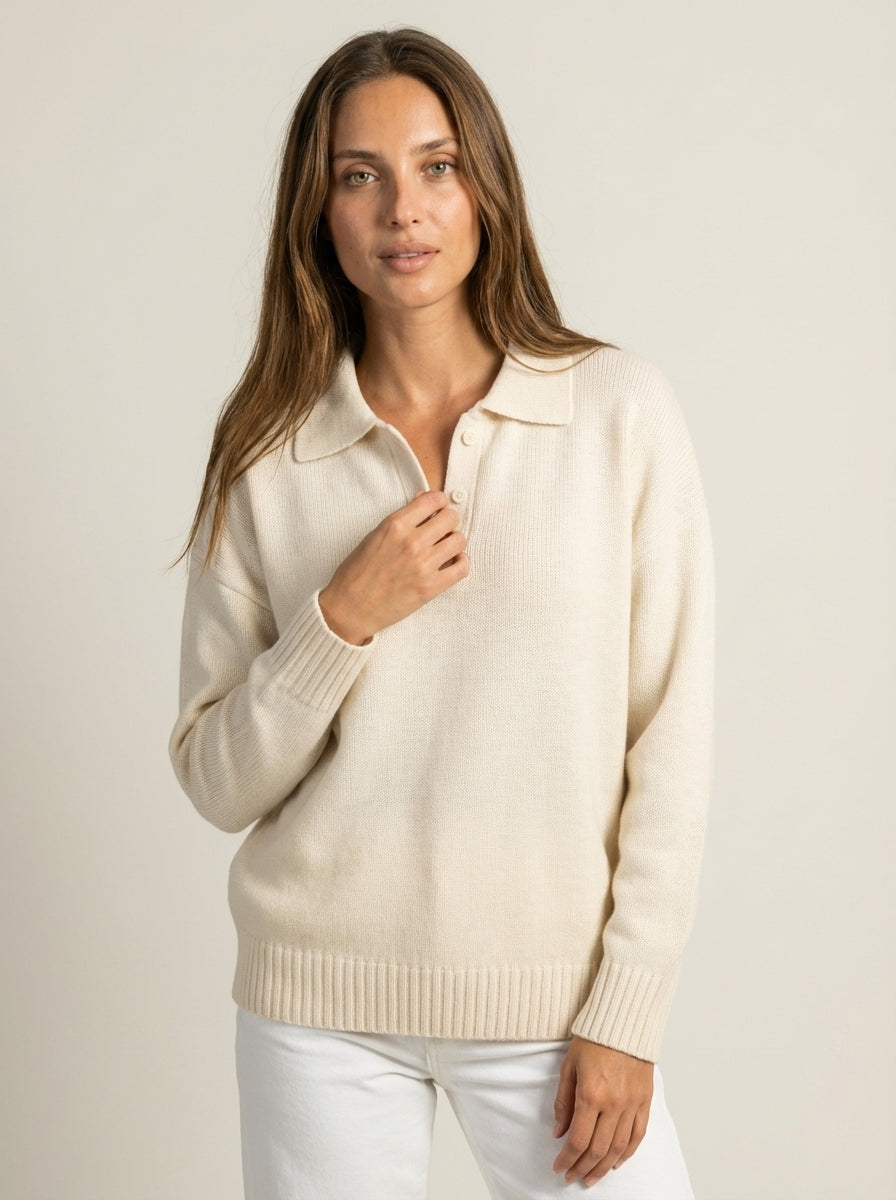 Laura - Maglione in Maglia con Colletto Elegante | Aurella Milano