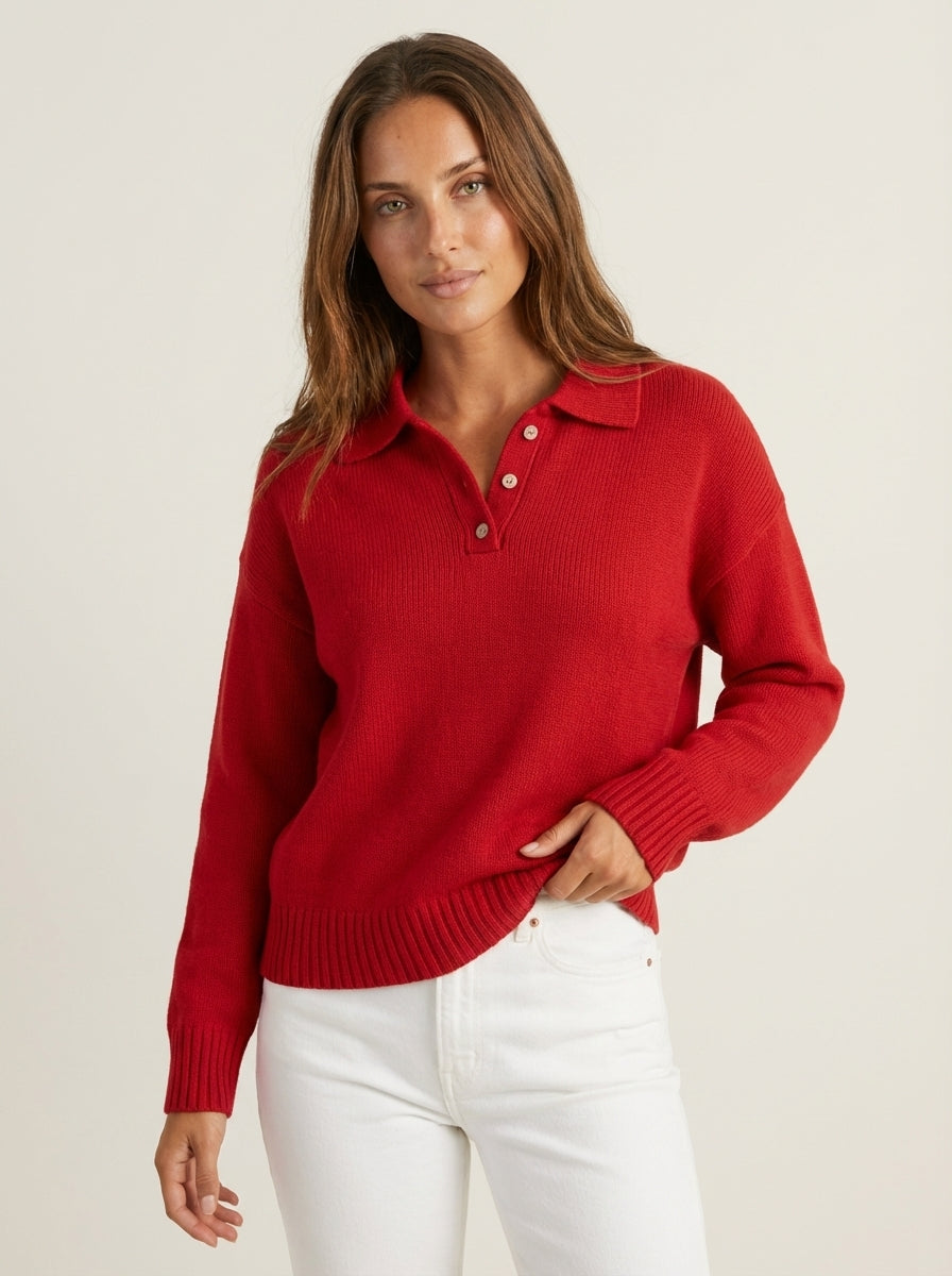 Laura - Maglione in Maglia con Colletto Elegante | Aurella Milano