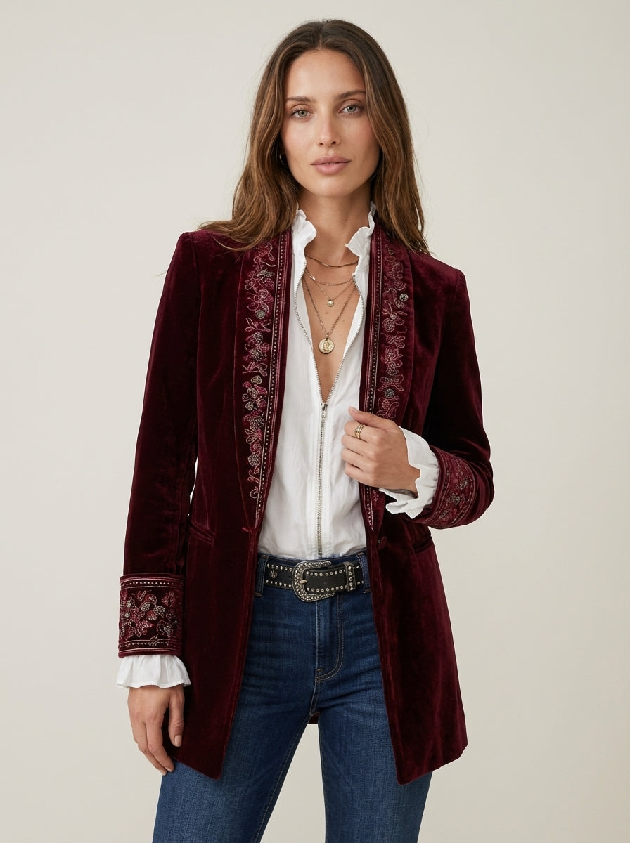 Nuria - Giacca Elegante in Velluto | Aurella Milano