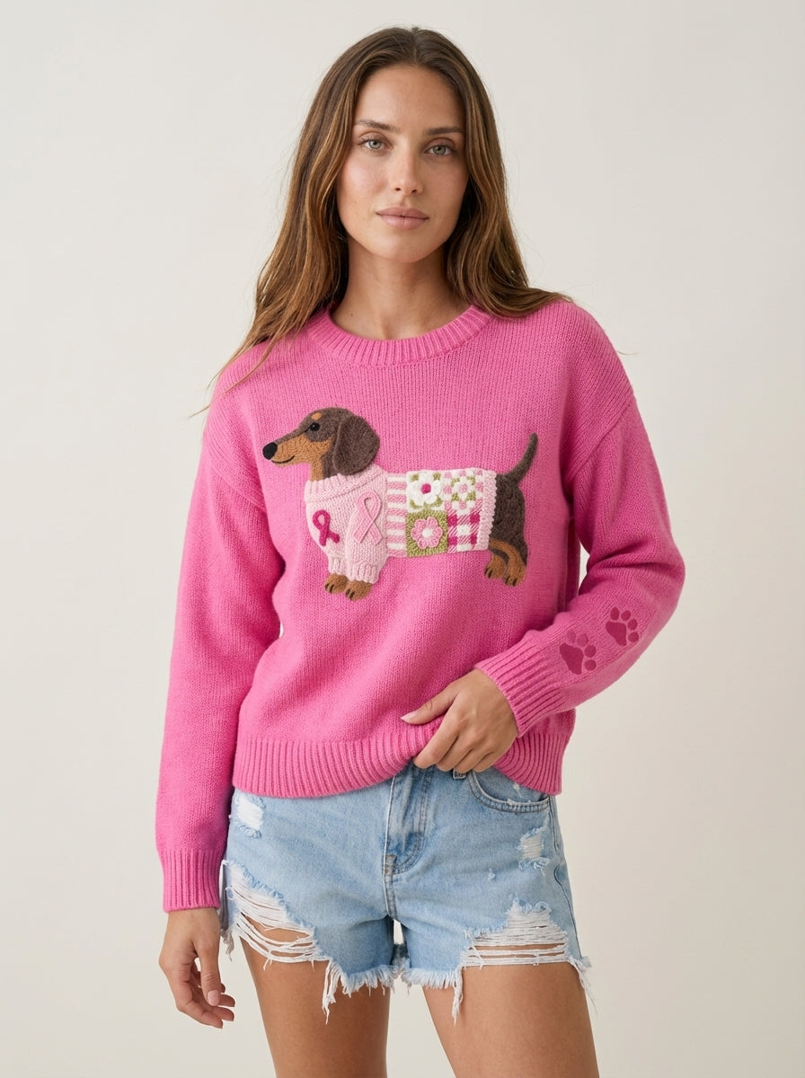 Olivia - Maglione in Maglia con Bassotto | Aurella Milano