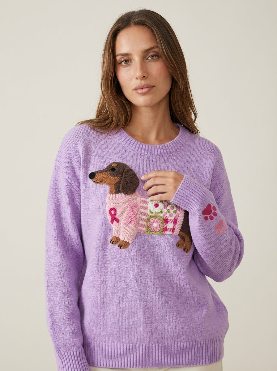 Olivia - Maglione in Maglia con Bassotto | Aurella Milano