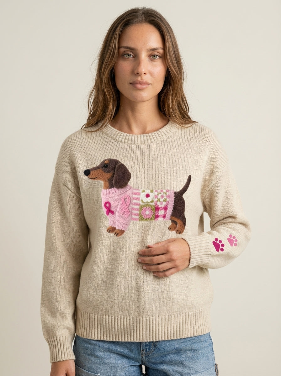 Olivia - Maglione in Maglia con Bassotto | Aurella Milano