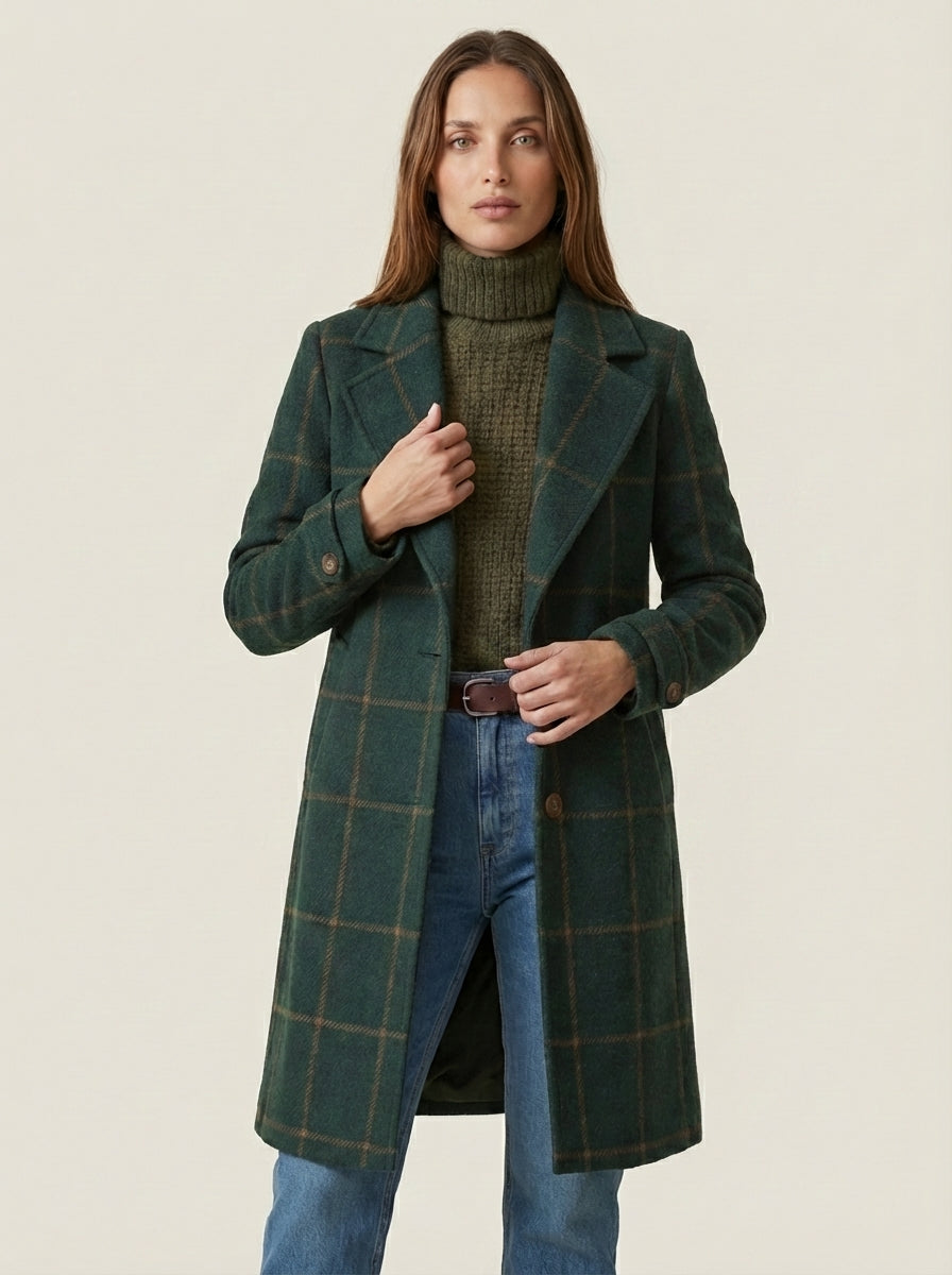 Valeria - Cappotto Elegante a Quadri in Lana | Aurella Milano