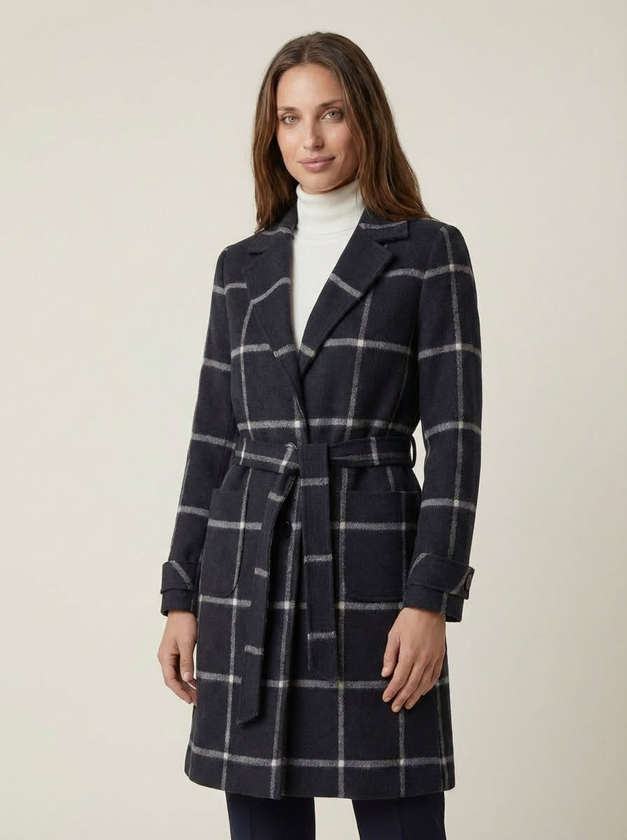 Valeria - Cappotto Elegante a Quadri in Lana | Aurella Milano