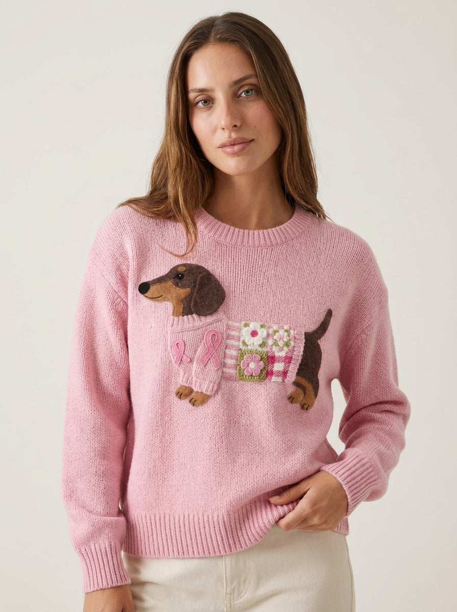 Olivia - Maglione in Maglia con Bassotto | Aurella Milano
