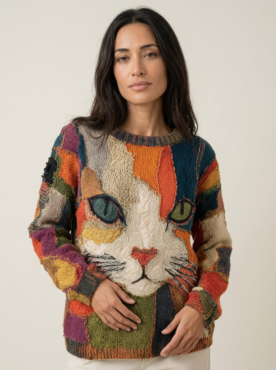 Zaira - Top Artistico con Gatto | Aurella Milano