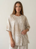 Mara - Blusa Casual con Ricami Geometrici | Aurella Milano