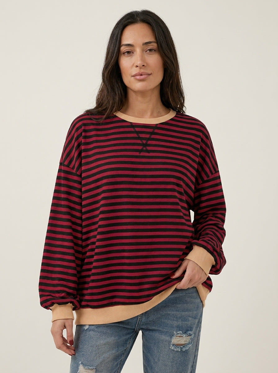 Isabella - Maglia a Righe a Maniche Lunghe | Aurella Milano