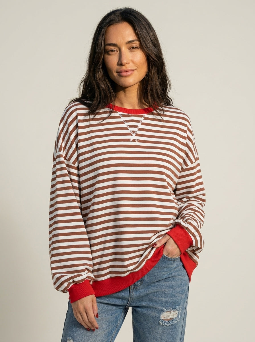 Isabella - Maglia a Righe a Maniche Lunghe | Aurella Milano