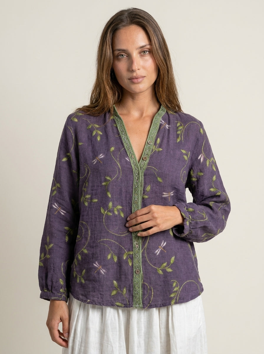 Brianna - Camicia Vintage con Stampa Floreale | Aurella Milano