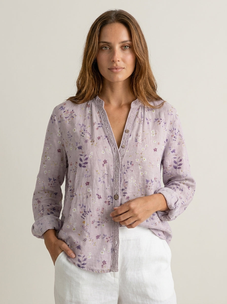 Brianna - Camicia Vintage con Stampa Floreale | Aurella Milano