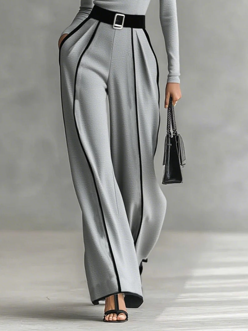 Angela - Completo Elegante con Pantaloni Palazzo - Grigio | Aurella Milano