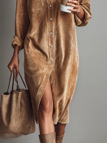 Rosaria - Abito Midi Ampio con Tasche - Nero | Aurella Milano