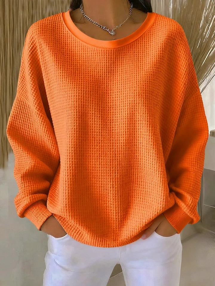 Maglione classico a nido d'ape Rosa | Aurella Milano