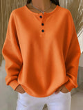 Felpa Henley a nido d'ape Arancione | Aurella Milano