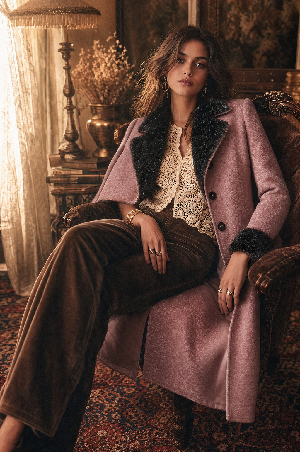 Lucia | Cappotto Midi Sagomato in Misto Lana