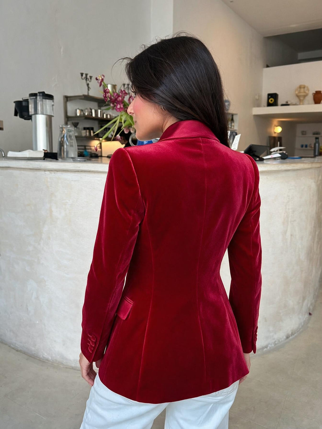 velmara-gen · blazer-punto-risvolto-di-velluto-rosso · unico · retro · 3 · 34