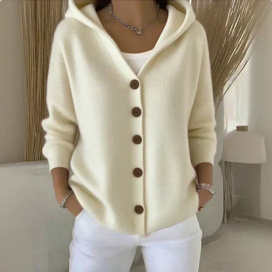 Gilet leggero con cappuccio in maglia