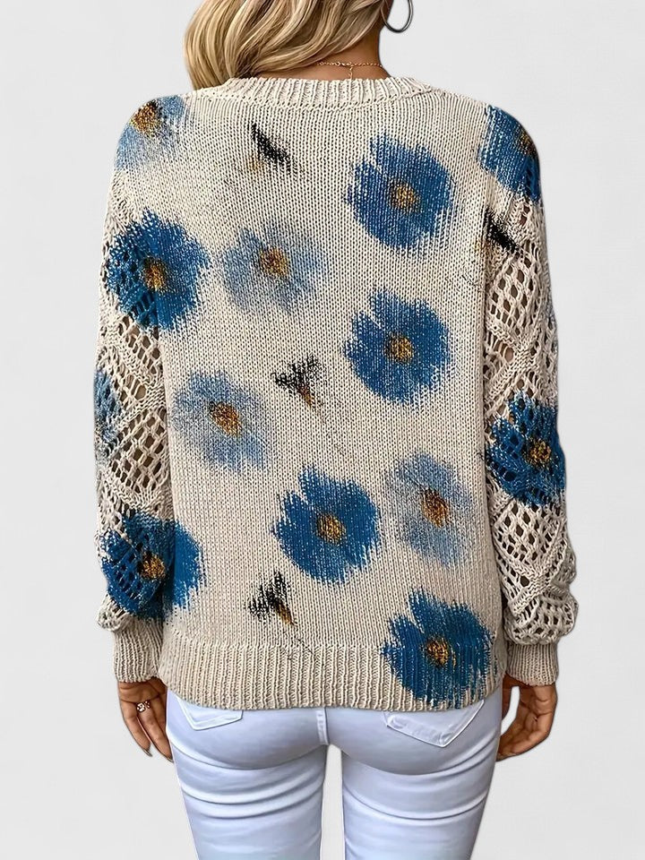 Beatrice | Maglione Floreale Traforato - Aurella Milano