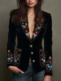 Maria – Blazer Ricamato con Motivo Floreale Multicolore