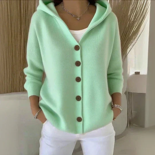 Gilet leggero con cappuccio in maglia
