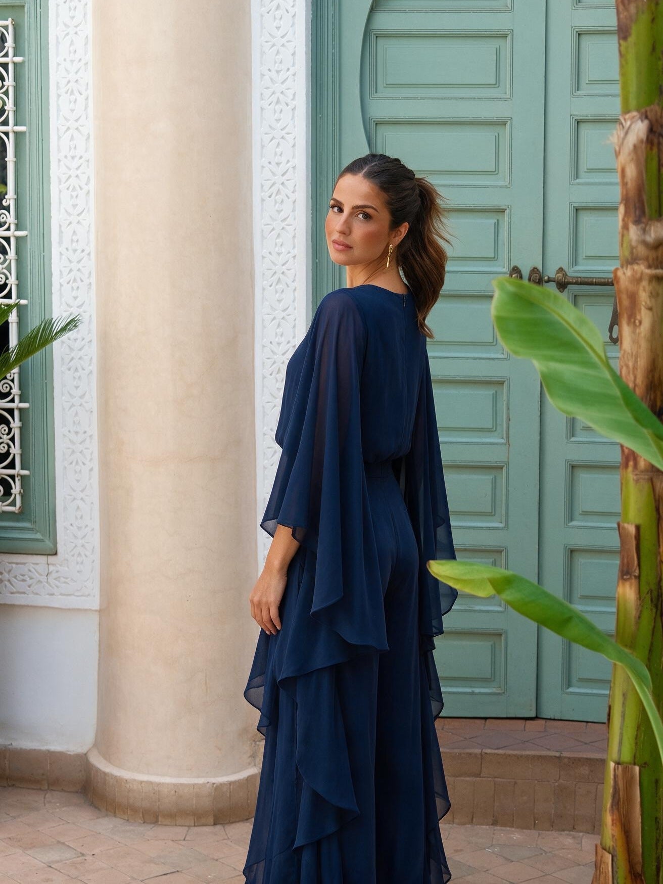 velmara-gen · set due pezzi di pantaloni larghi in crepe · unico · profilo · 2 · 34