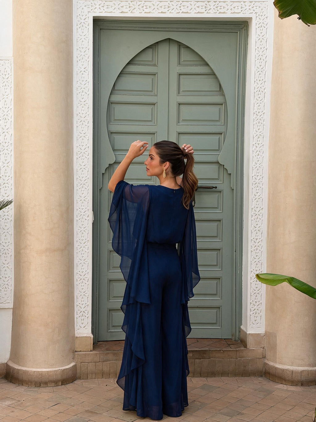 velmara-gen · set di pantaloni larghi in crepe · unico · retro · 3
