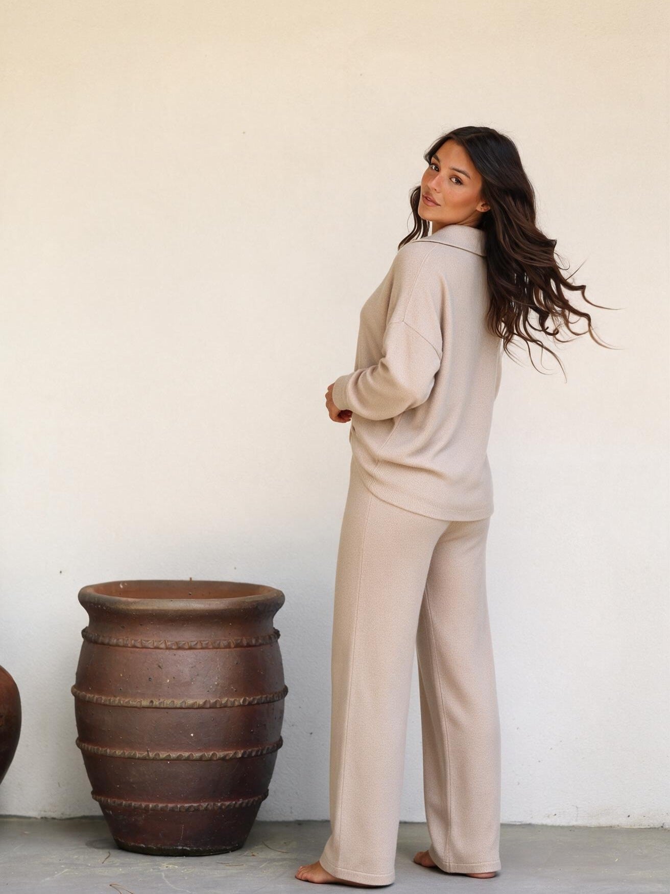 velmara-gen · set due pezzi in maglia · Beige · retro · 3 · 34