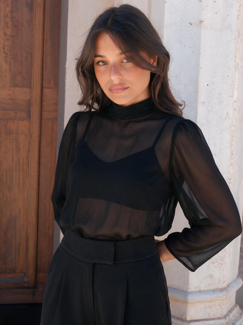 velmara-gen · completo-pantaloni-ampi-eleganti-neri · unico · frontale · 4 · 34