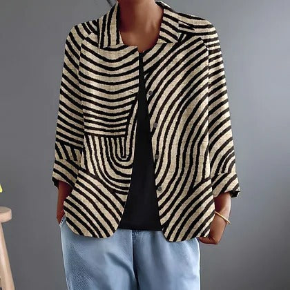 Elisa | Blazer Aperto a Righe - Aurella Milano
