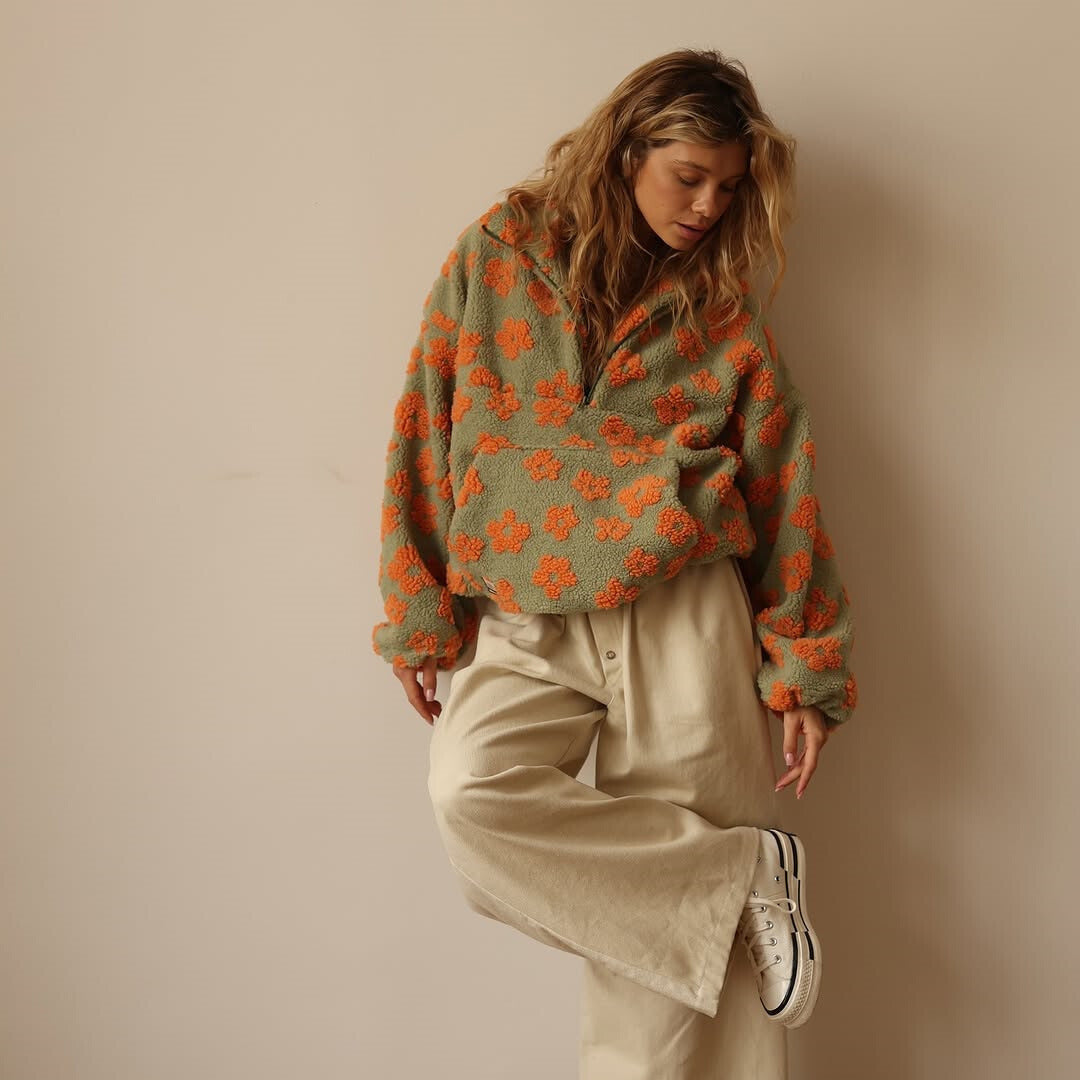 Victoria | Maglione Floreale in Morbido Pile - Aurella Milano