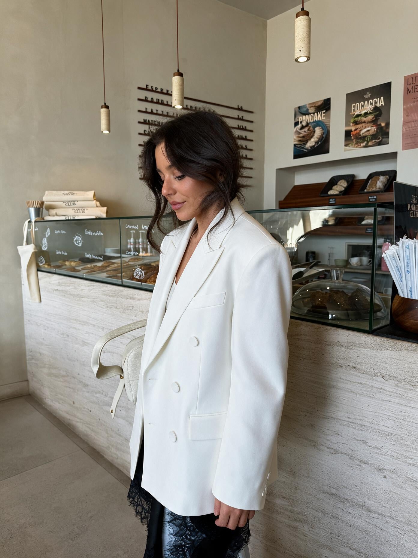 velmara-gen · blazer doppiopetto oversize-avorio · unico · profilo · 2
