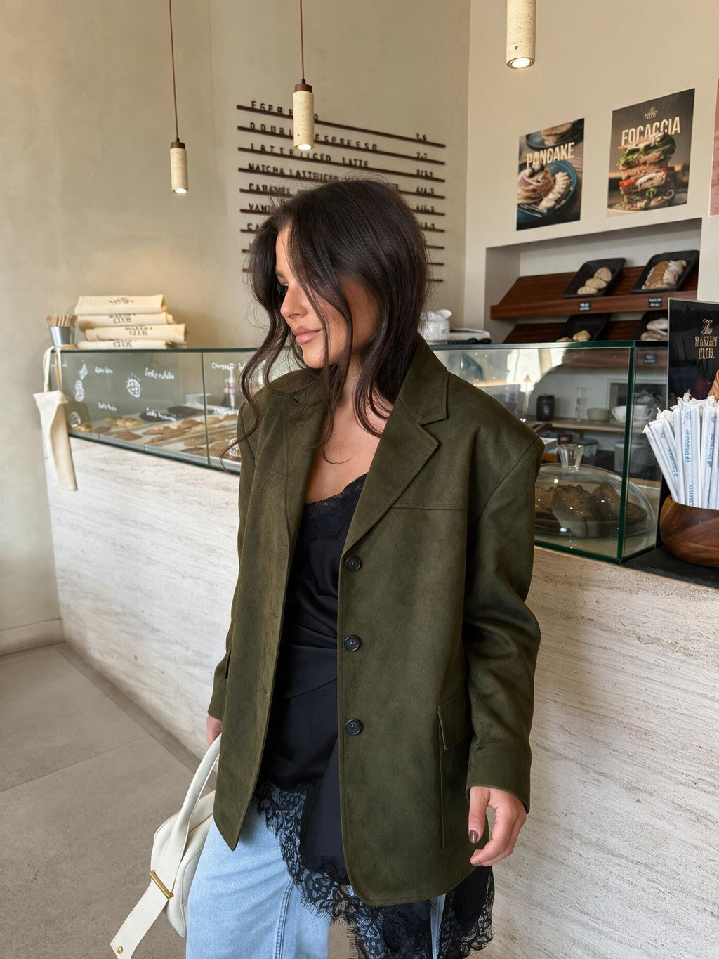 velmara-gen · blazer-oversize-camoscio-kaki · unico · frontale · 4