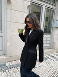 velmara-gen · blazer reversibile-doppiopetto-nero-in-raso · unico · frontale · 1