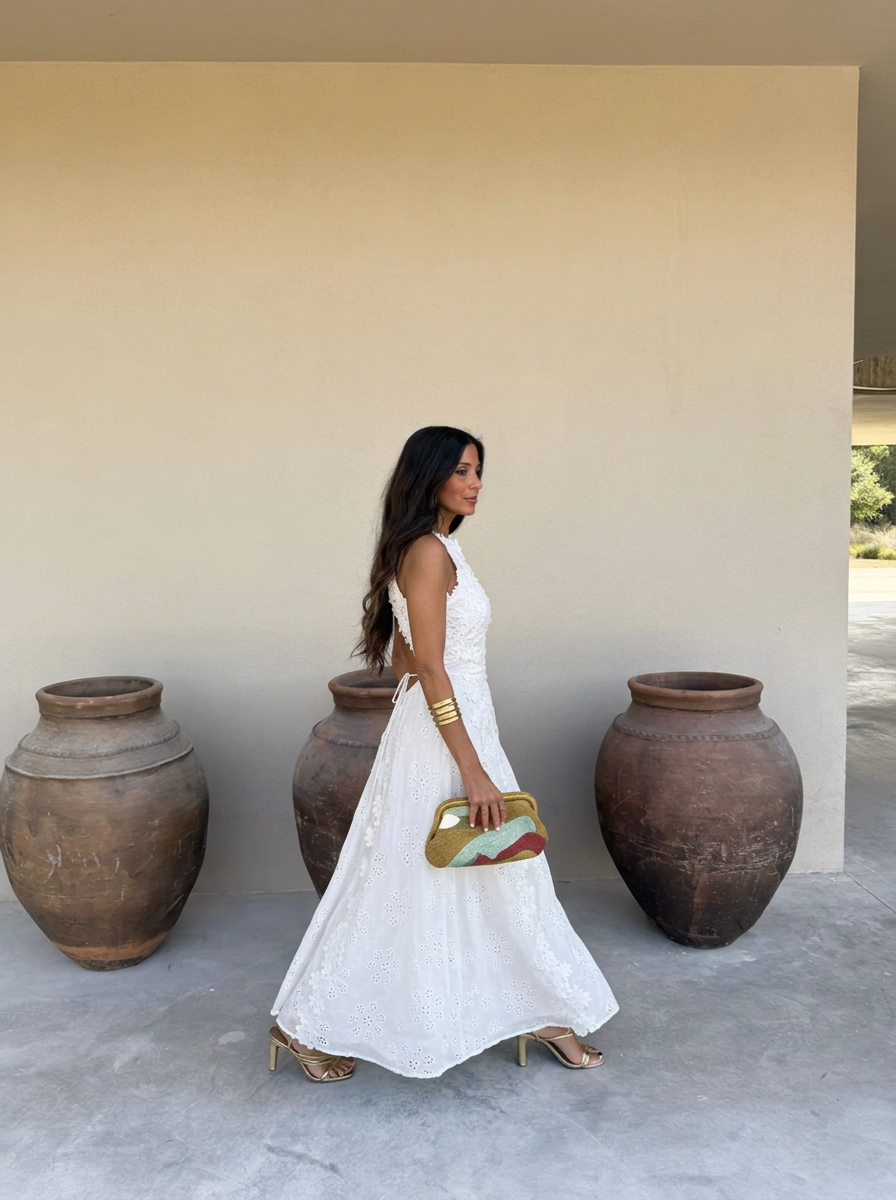Della | Abito lungo ricamato elegante