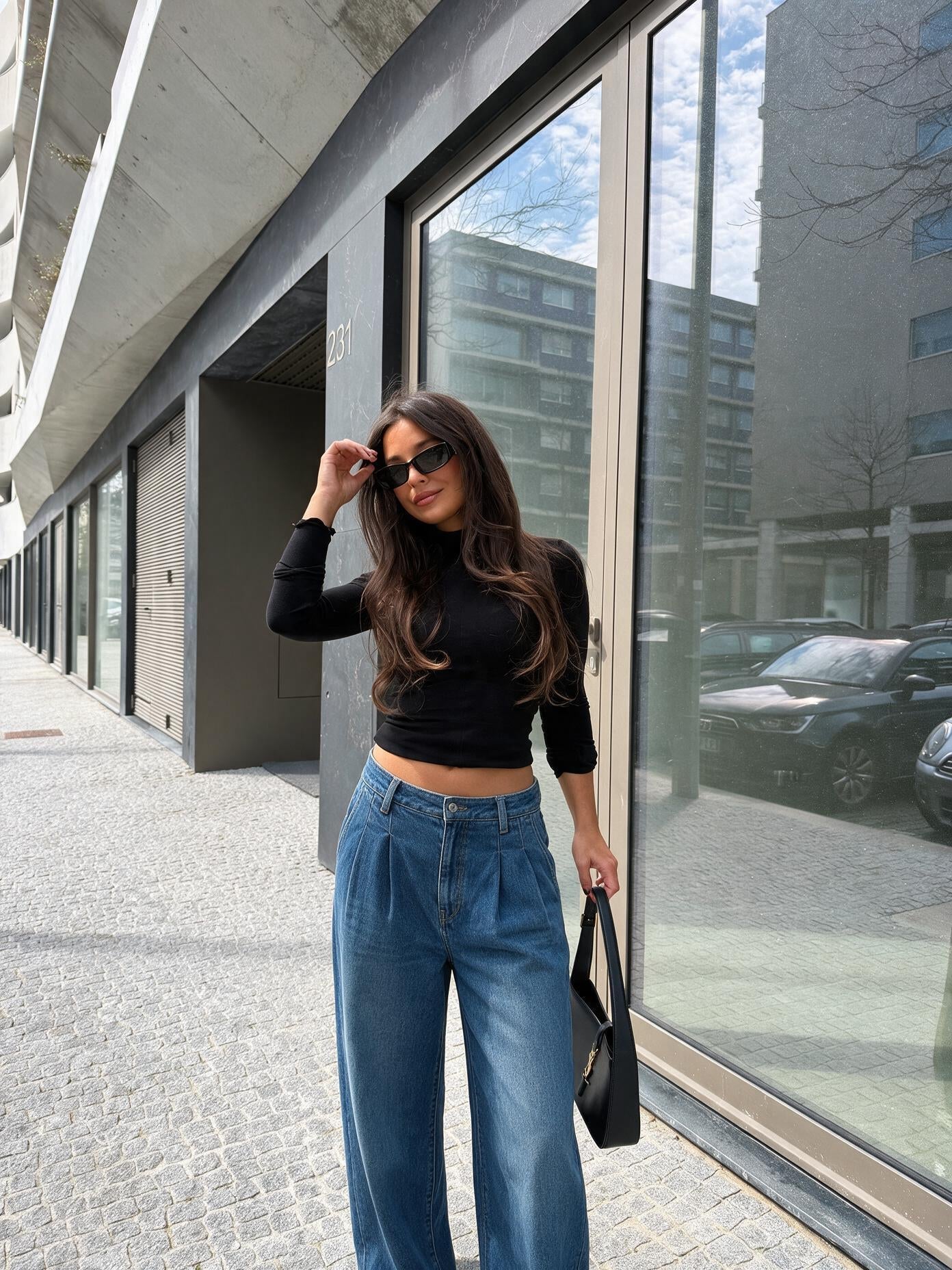 velmara-gen · jeans larghi a vita alta · unico · frontale · 1