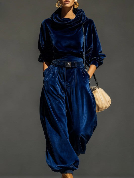 Ivonne - Completo Boho con Pantaloni Ampi - Marrone | Aurella Milano