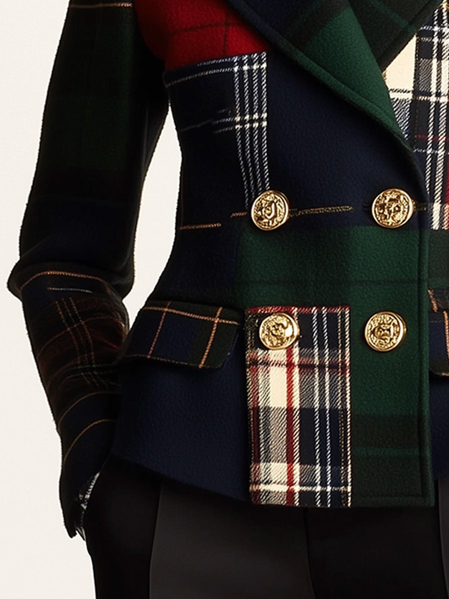 Elisa | Blazer in Lana a Quadri Doppiopetto