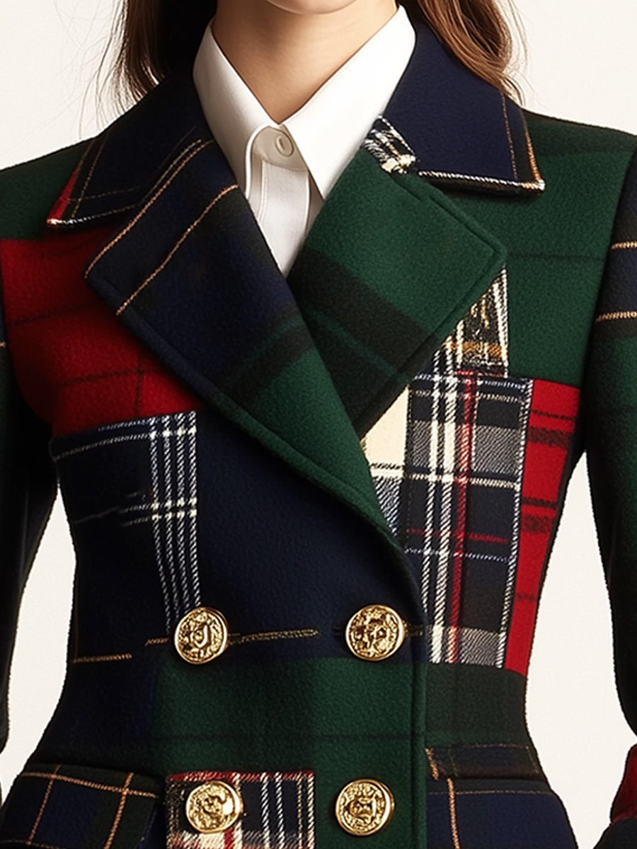 Elisa | Blazer in Lana a Quadri Doppiopetto