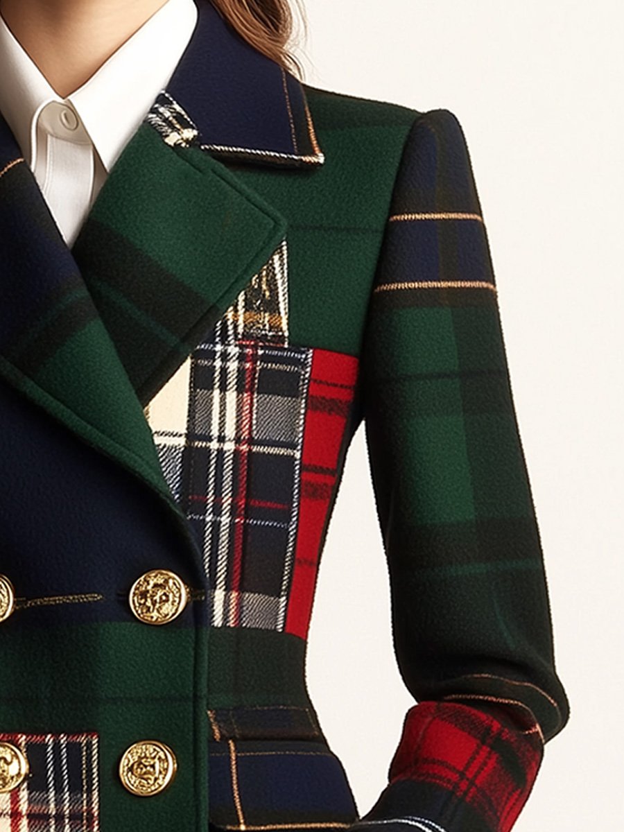 Elisa | Blazer in Lana a Quadri Doppiopetto