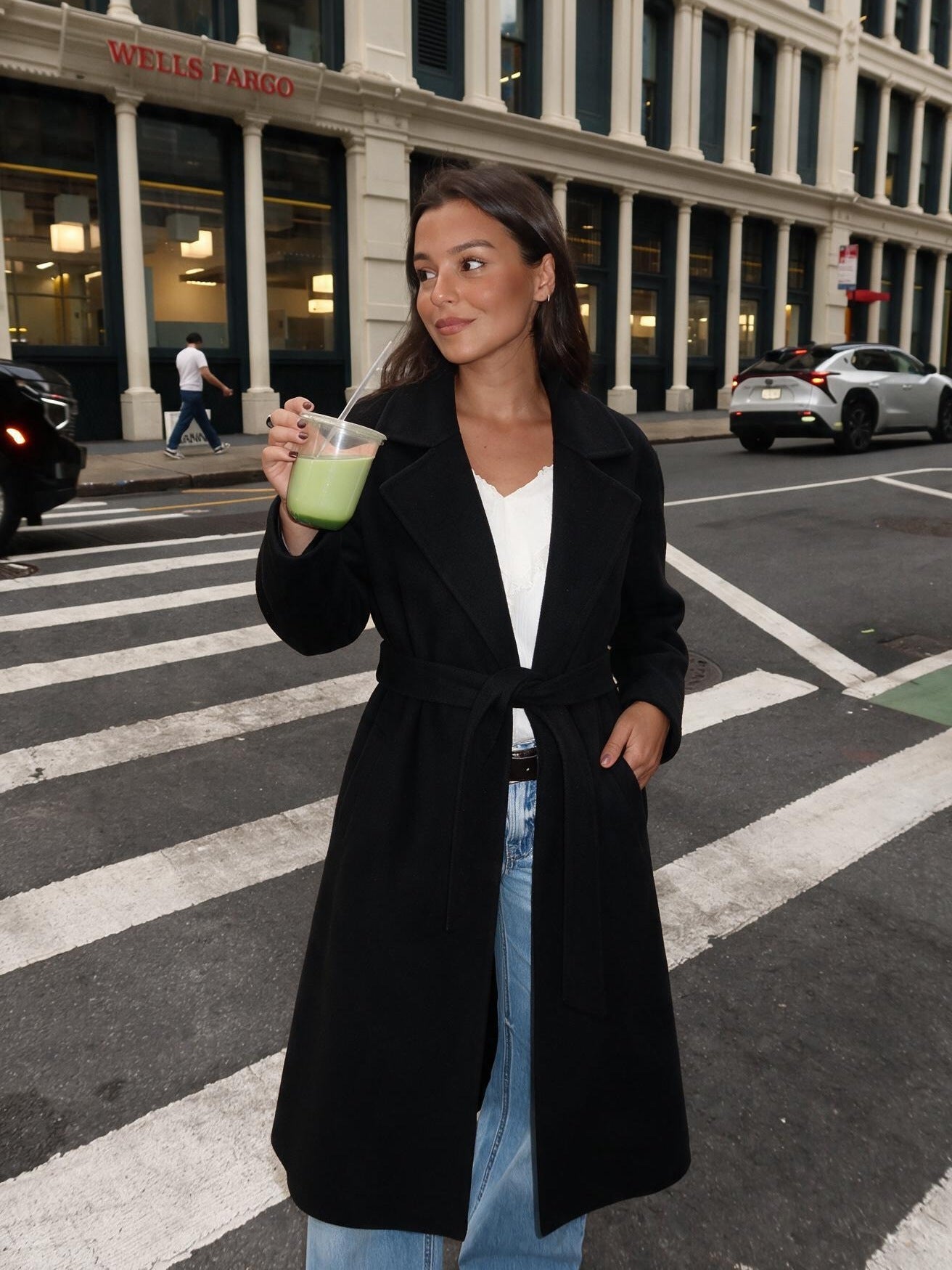 velmara-gen · cappotto lungo-100-lana-fiocco · Nero · frontale · 1 · 34