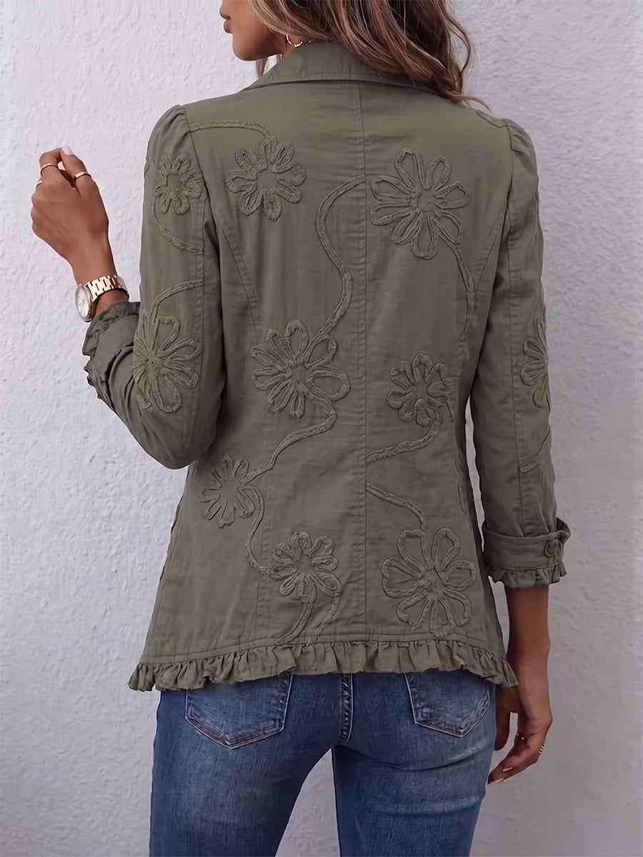 Corinna | Giacca Utility con Ricami Floreali - Aurella Milano